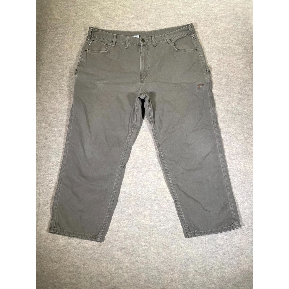 Carhartt Loose Fit Carpenter Work Pants Mens 40x30 Gray Straight Leg Authentic